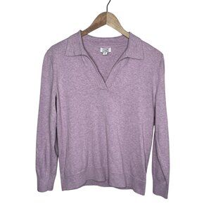 J.Crew Womens Purple Polo Sweater With Cashmere  Size S